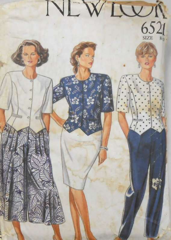 NEW LOOK PATTERNS 6521 TOP-PANTS CULOTTES-SKIRT SIZE 8-20-COMPLETE-PART CUT TOP ONLY TO 14