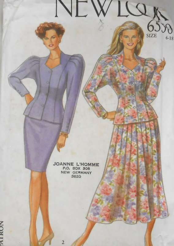 NEW LOOK PATTERNS 6550 SWEETHEART NECK TOP+TIEBACK-WIDE/STRAIGHT SKIRT SIZE 6-18 COMPLETE-UNCUT-F/F