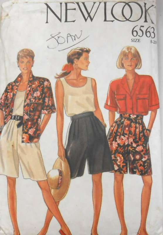 NEW LOOK PATTERNS 6563 BLOUSE-TOP SIZE 8-20 - NO SHORTS PATTERN-CUT TO 12