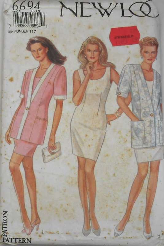 NEW LOOK PATTERNS 6694 DRESS+DARTS-JACKET SIZE 8-18-COMPLETE-CUT TO 18