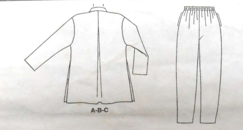 McCALLS 2073 SHIRT WITH MANDARIN COLLAR SIZE XS-LARGE 20-22 -COMPLETE-NO PANTS SUPPLIED
