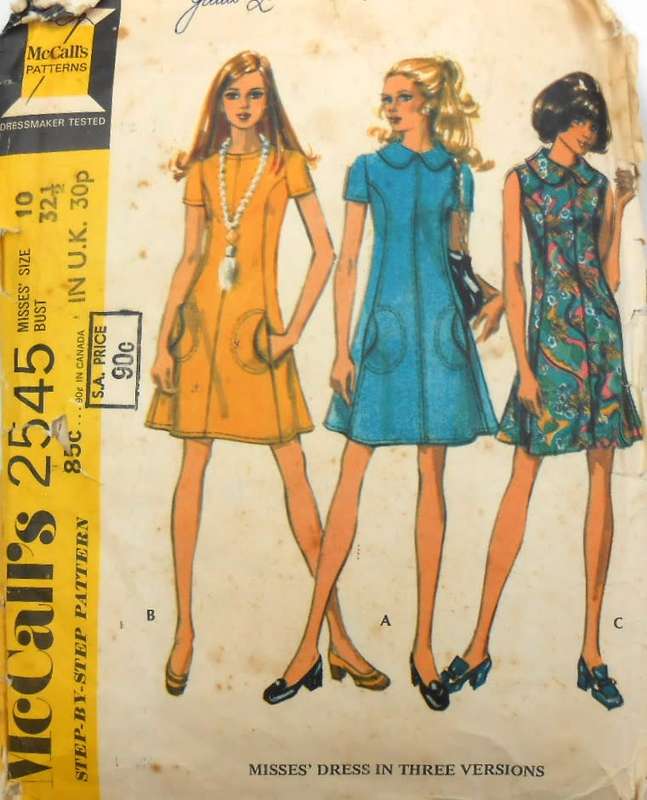 McCALLS 2545 DRESS IN 3 VERSIONS SIZE 10 BUST 32 1/2 - COMPLETE