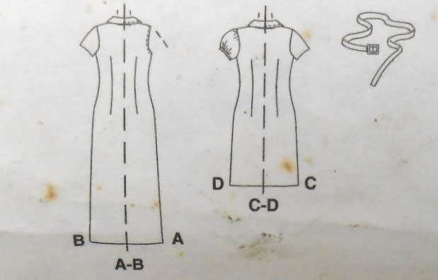 McCALLS 2631 SEMI FITTED DRESS + BELT SIZE 18-20-22- COMPLETE-CUT TO 22