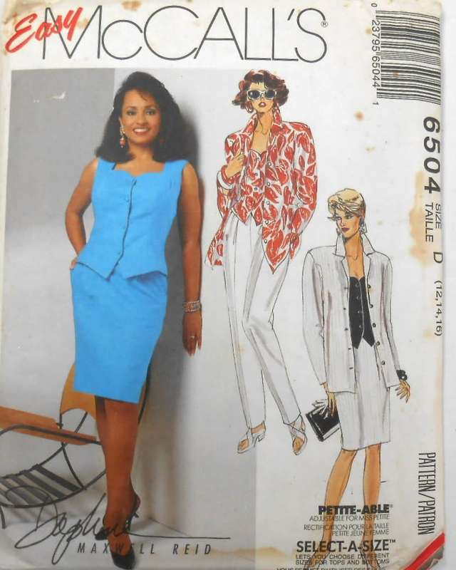 McCALLS 6504 SHIRT-TOP-SKIRT-PANTS SIZE 12-14-16 COMPLETE-UNCUT-F/FOLDED