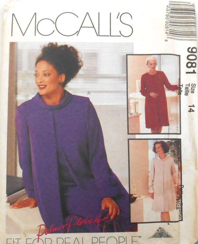 McCALLS 9081 EASY FITTING DRESS WITH COLLAR SIZE 14 COMPLETE-UNCUT-F/FOLDED