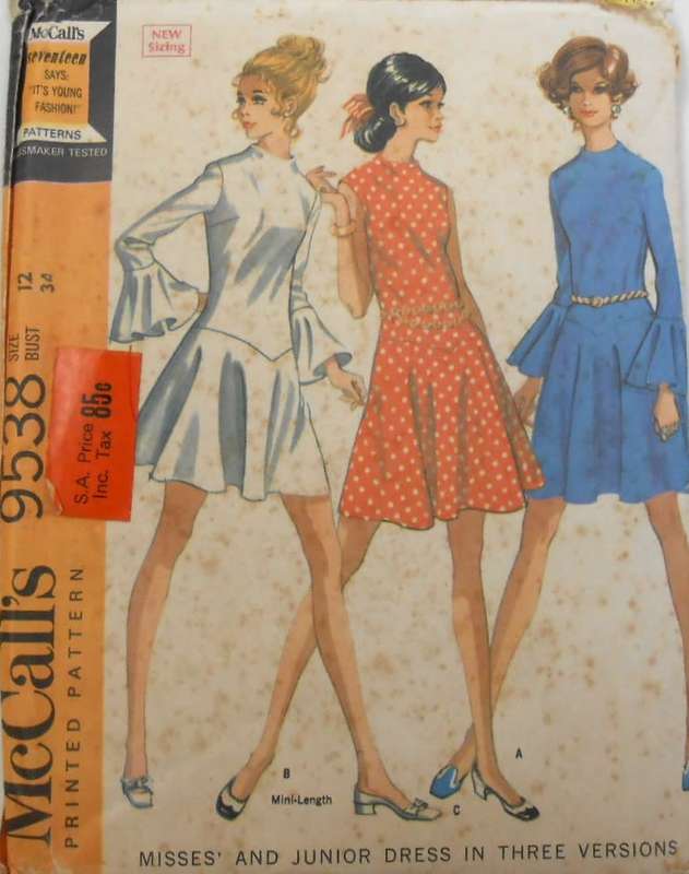 McCALLS 9538 DRESS IN 3 VERSIONS SIZE 12 BUST 34 COMPLETE-UNCUT-F/FOLDED