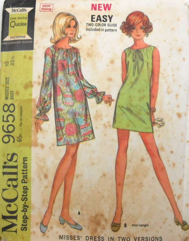 McCALLS 9658 DRESS IN 2 VERSIONS SIZE 10 BUST 32 1/2 COMPLETE-ZIPLOC
