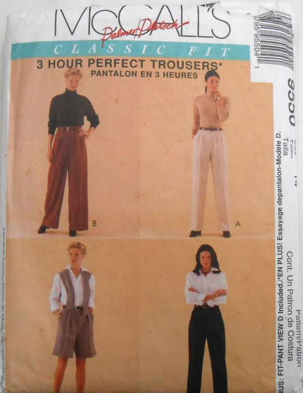 McCALLS 9550 PANTS-SHORTS-FITTING SHELL SIZE 14 COMPLETE-PART CUT