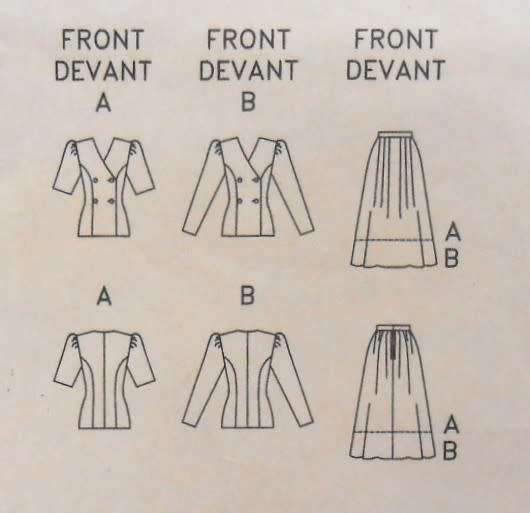 VOGUE 7574 TOP & SKIRT SIZE 8-10-12 COMPLETE