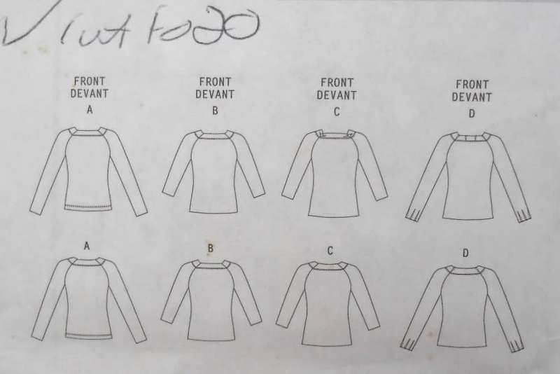 VOGUE V8636 FITTED PULLOVER TOP  SIZE 16-18-20-22-24 COMPLETE-CUT TO 20