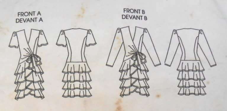 VOGUE 1891 LINED DRESS WITH TIERED SKIRT SIZE 10 COMPLETE