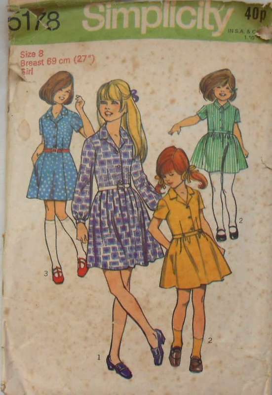 SIMPLICITY 5178 GIRLS DRESS SIZE 8 YEARS BREAST 69 CM COMPLETE