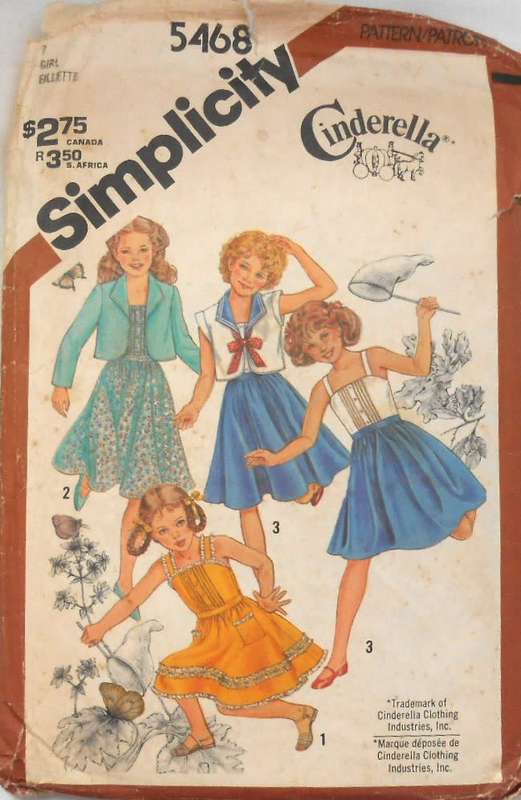 SIMPLICITY 5468 GIRLS PULLOVER SUNDRESS & UNLINED JACKET SIZE 7 YEARS COMPLETE
