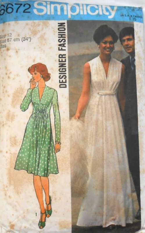 SIMPLICITY 6672 DESIGNER FASHION DRESS SIZE 12 BUST 34/87 CM COMPLETE