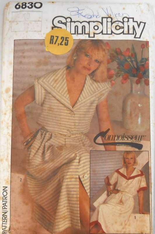 SIMPLICITY 6830 PULLOVER DRESS SIZE 10 COMPLETE-UNCUT-F/FOLDED