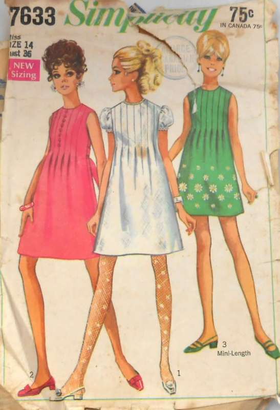 SIMPLICITY 7633 DRESS IN 2 LENGTHS SIZE 14 BUST 36 COMPLETE-ZIPLOC
