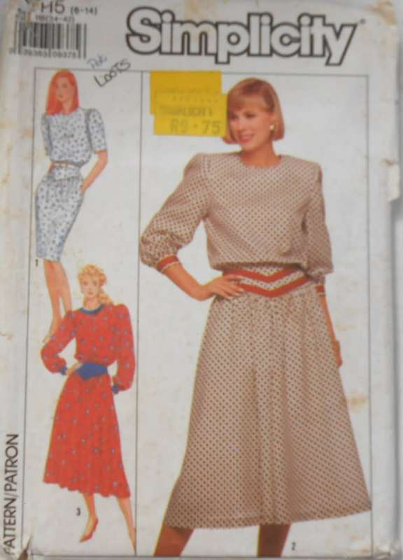 SIMPLICITY 9284 DRESS IN 2 LENGTHS SIZE 6-14 COMPLETE-ZIPLOC