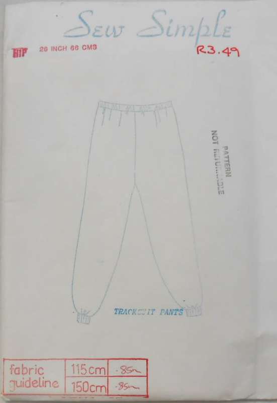 SEW SIMPLE 7 -TRACKSUIT PANTS SIZE 26 or 66 cm -COMPLETE-UNCUT-F/FOLDED
