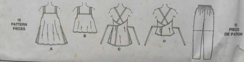 McCALLS 7664 TOPS IN 2 LENGTHS-PULL ON PANTS-SHORTS SIZE L-X, (16-22)-COMPLETE-UNCUT-F/FOLDED