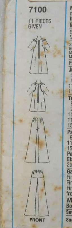 SIMPLICITY 7100 MATERNITY PINAFORE-TOP-PANTS-SIZE 12 BUST 87 CM COMPLETE-UNCUT-F/FOLDED