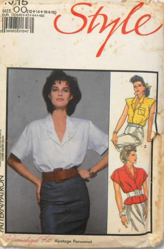 STYLE 1015 SET OF BLOUSES SIZE 12-18 -COMPLETE CUT TO 16