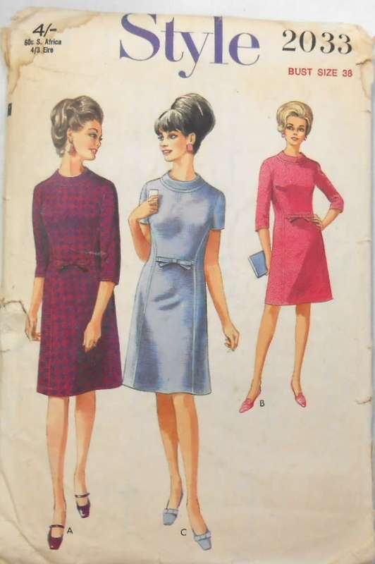 VINTAGE STYLE 2033 ONE PIECE DRESS SIZE BUST 38 COMPLETE