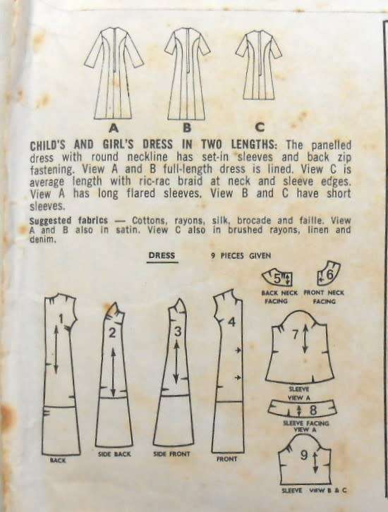 VINTAGE STYLE 2316 GIRLS DRESS IN 2 LENGTHS SIZE 4 YEARS  COMPLETE