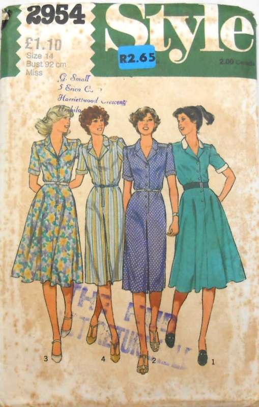 STYLE 2954 SHIRTDRESS SIZE 14 BUST 92 CM COMPLETE