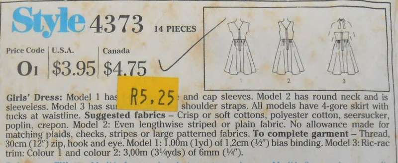 STYLE 4373 GIRLS DRESS SIZE 10-12-14 YEARS COMPLETE