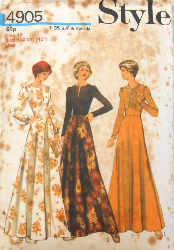 VINTAGE STYLE 4905 STUNNING DRESS WITH WAISTLINE SEAM SIZE 18 BUST 102 CM COMPLETE