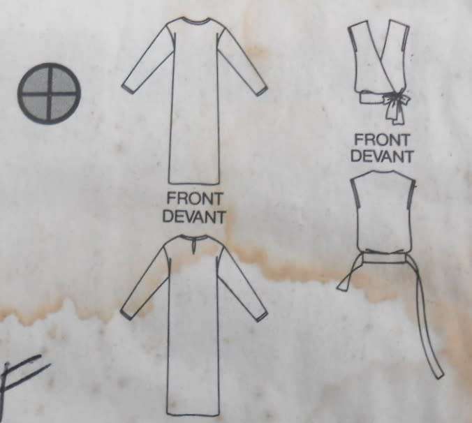 BUTTERICK 3059 VERY LOOSE FITTING PULLOVER DRESS & WAISTCOAT -SIZE 6-8-10 COMPLETE-UNCUT-F/FOLDED