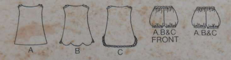 BUTTERICK 3062  TODDLERS PINAFORE-TOP & BLOOMERS -SIZE 3 YEARS BREAST 22CM  PINAFORE B NOT SUPPLIED