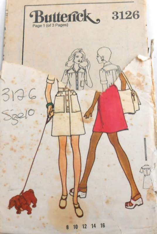 BUTTERICK 3126 DRESS-SIZE 8- BUST 31 1/2 COMPLETE