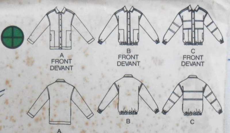 BUTTERICK 3184 TRACKSUIT  STYLE JACKET SIZE 14-16-18 COMPLETE-UNCUT-F/FOLDED-ZIPLOC