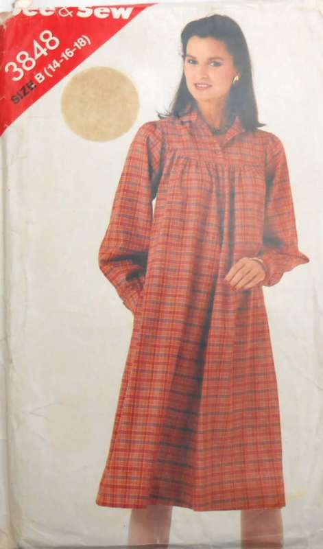 BUTTERICK 3848 VERY LOOSE FITTED DRESS SIZE 8-10-12 COMPLETE-CUT TO SIZE 10- ZIPLOC