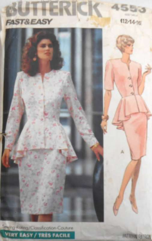 BUTTERICK 4553 TOP ONLY  SIZE 12-14-16 CUT TO 16 - NO SKIRT PATTERN SUPPLIED