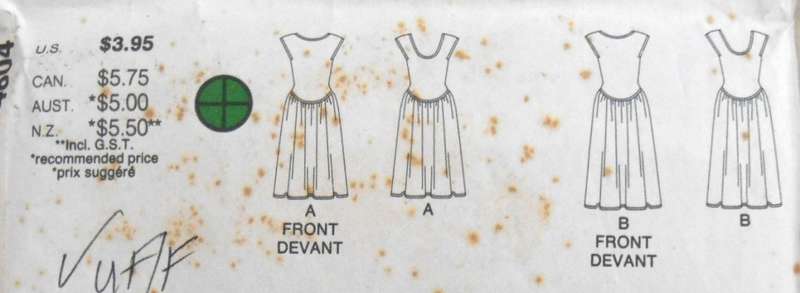 BUTTERICK 4804 DRESS-CLOSE FITTING DROPPED WAIST SHAPED BODICE SIZE 12-14-16 COMPLETE- CUT TO 16