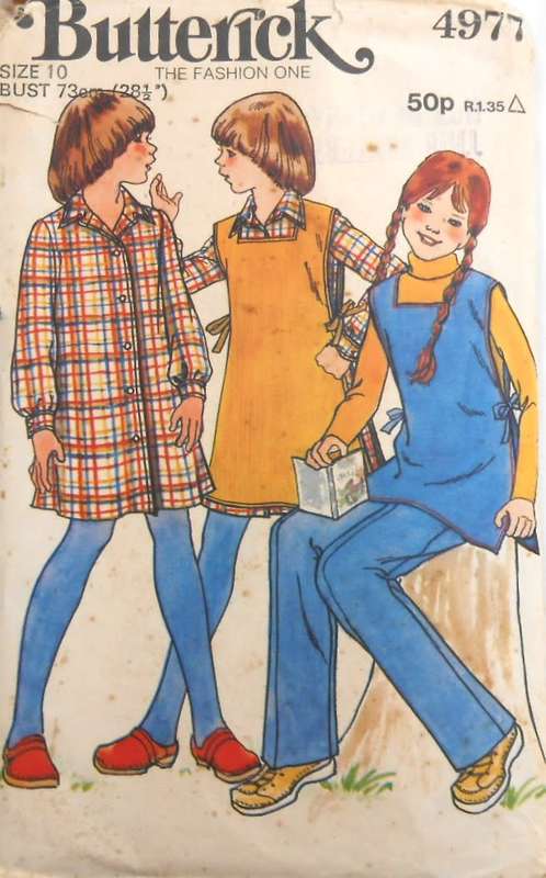 BUTTERICK 4977 GIRLS DRESS-TUNIC-PANTS SIZE 10 BUST 73 CM COMPLETE