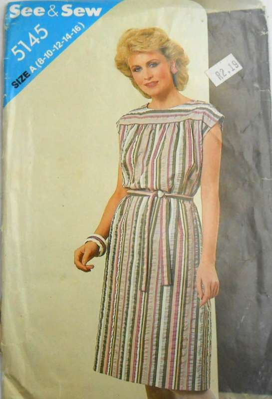 BUTTERICK 5145 LOOSE FITTING PULLOVER DRESS SIZE 8-16 COMPLETE-CUT TO SIZE 16