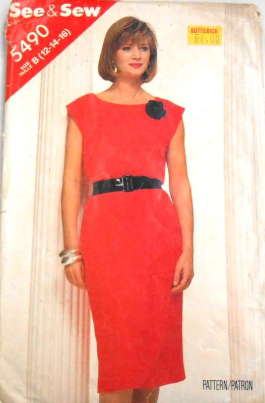 BUTTERICK 5490 TOP-SKIRT SIZE 12-14-16 -CUT TO 16- FRONT SKIRT OVERLAY NOT SUPPLIED