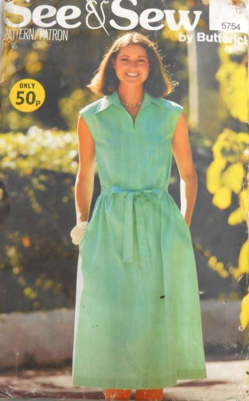 BUTTERICK 5754 DRESS & BELT-SIZE 12 COMPLETE