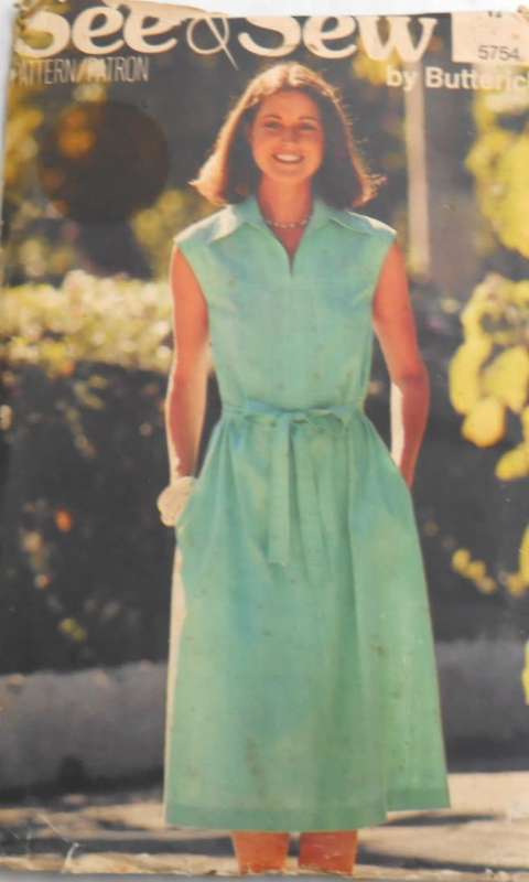 BUTTERICK 5754 DRESS & BELT-SIZE 12 COMPLETE