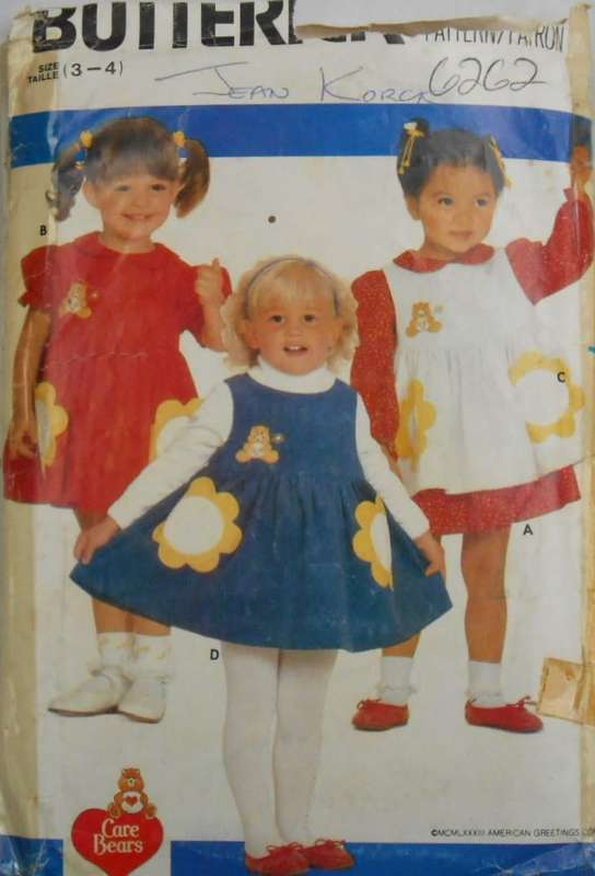BUTTERICK 6262 TODDLERS DRESS & PINAFORE SIZE 3-4 YEARS-COMPLETE-WITH TRANSFER