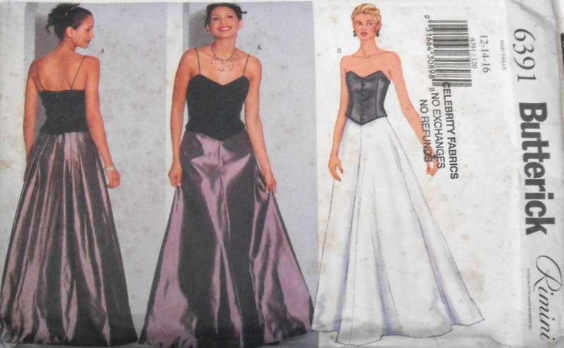 BUTTERICK 6391 STUNNING TOP & SKIRT SIZE 12-14-16-SEE LISTING- CUT TO 14
