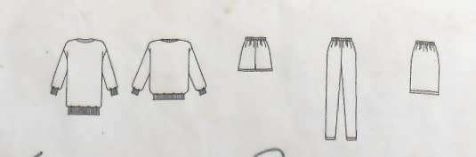 BUTTERICK 6817 TRACKSUIT TOP-SKIRT-SHORTS-PANTS SIZE XS-S-M-COMPLETE-INSTUCTIONS PG 1-2 NOT SUPPIED