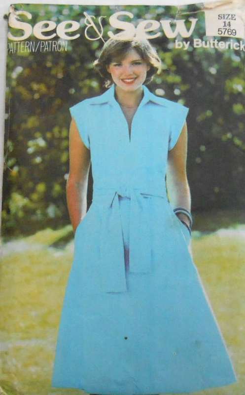 BUTTERICK 5769 DRESS & BELT SIZE 14 COMPLETE