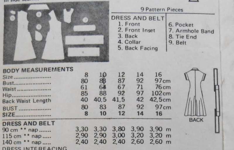 BUTTERICK 5769 DRESS & BELT SIZE 14 COMPLETE