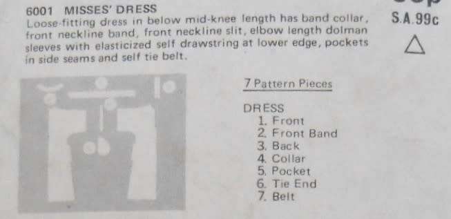 BUTTERICK 6001 DRESS SIZE 10 COMPLETE