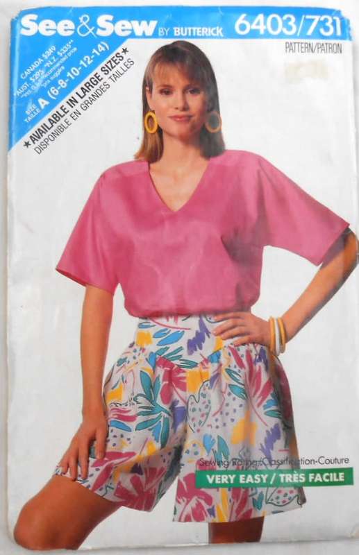 BUTTERICK 6403 TOP & CULOTTES SIZE 6-8-10-12-14 COMPLETE-CUT TO 12