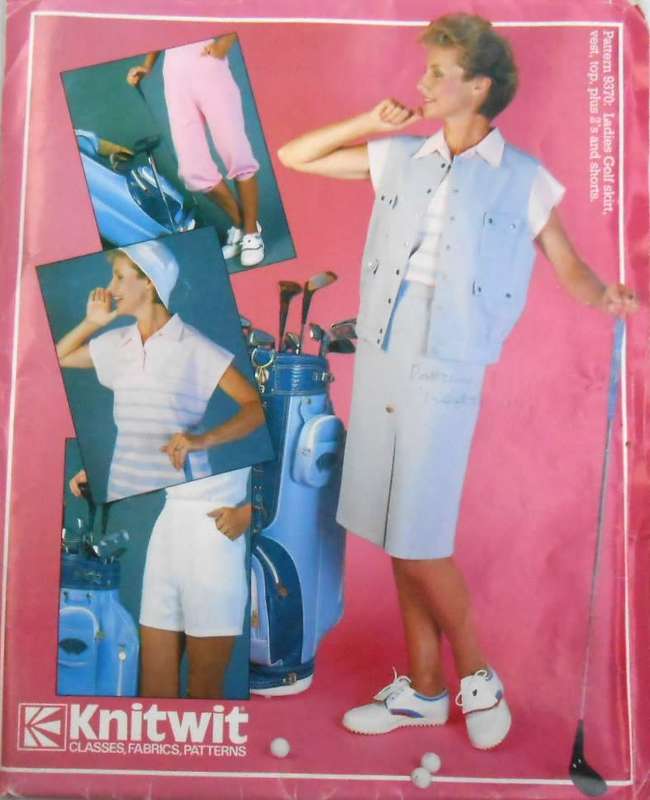 KNITWIT 9370 LADIES GOLF SKIRT-WAISTCOAT-TOP-PLUS 2`S-SHORTS SIZE 6 - 22